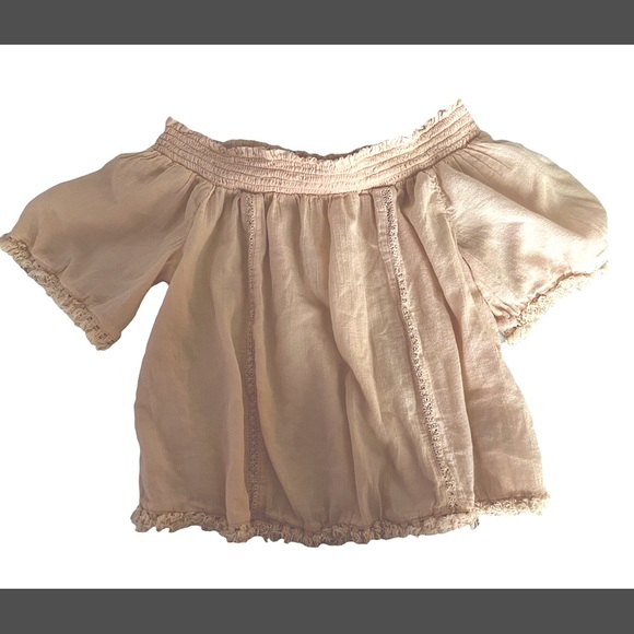 blush colored off the shoulder blouse - Picture 2 of 2